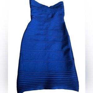 Herve Leger Nazik bodycon bandage dress bright blue